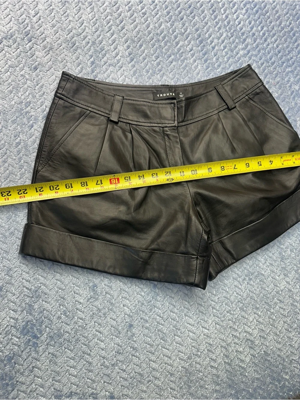 Trouvé Black Faux Leather Women’s Pleated Shorts
